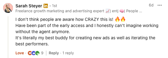 Customer post screenshot