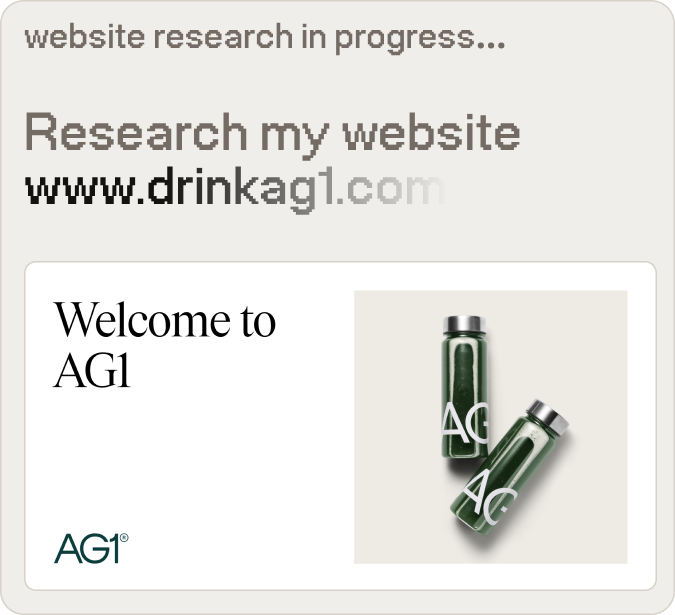 Website research in progress — drinkag1.com