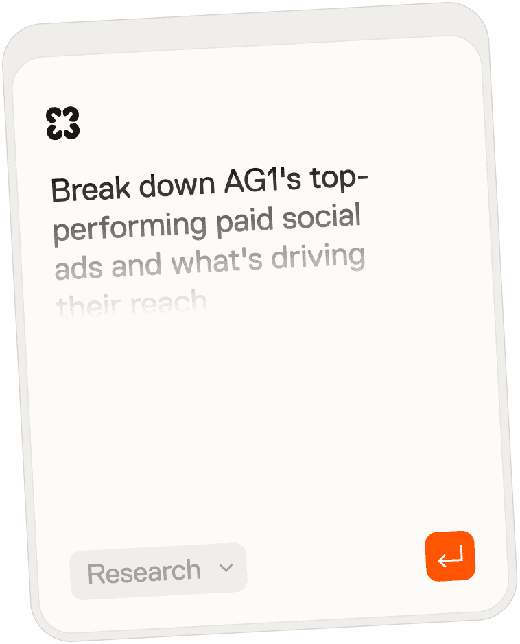 Superscale prompt: break down AG1's top-performing paid social ads
